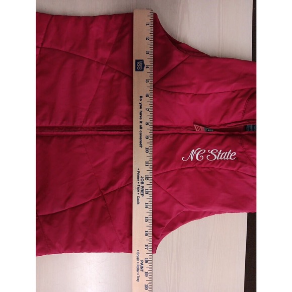 Adidas NC State Wolfpack Puffer Vest Red Womens Full Zip Embroidered Size S - Picture 7 of 9